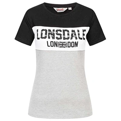 Image of Lonsdale Tallow Print Tshirt, Women&#039;s, Size: Small, Black