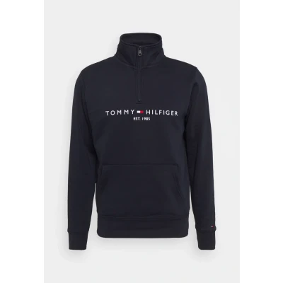 Image of Tommy Hilfiger LOGO MOCK NECK Sweatshirt, Men&#039;s, Size: XS, Desert sky