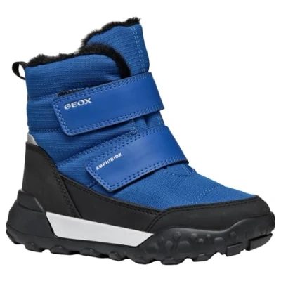 Image of Geox Trekkyup BOY ABX Winter boots for kids, Size: 8.5K, Royal/black Imitation leather/ textile