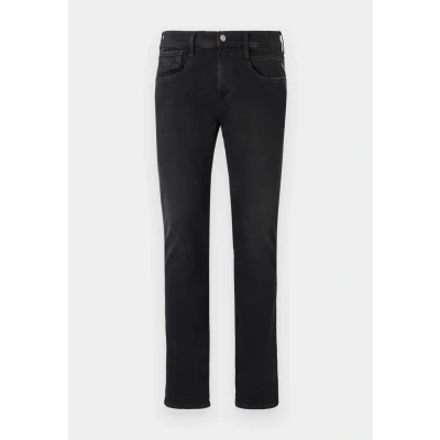 Image of Replay Men&#039;s Anbass Slim Fit Hyperflex Jeans with Stretch, 098 Black, 33W / 32L