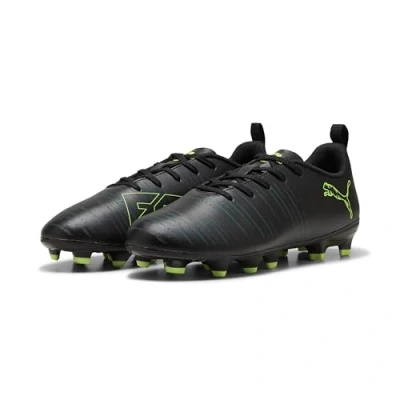 Image of Puma Future 8 PLAY Unisex Football boots turf for kids, Size: 2, Black/fizzy light/green terrain shoes