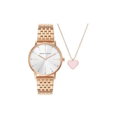 Image of Armani Exchange SET Necklace Rose goldcoloured, Women&#039;s, Size: One Size, gold coloured