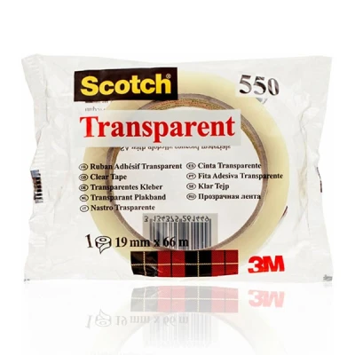 Image of Scotch Transparent Tape 8 Rolls, 19 mm x 66 m Strong and Sticky for General Purpose Wrapping, Sealing Mending