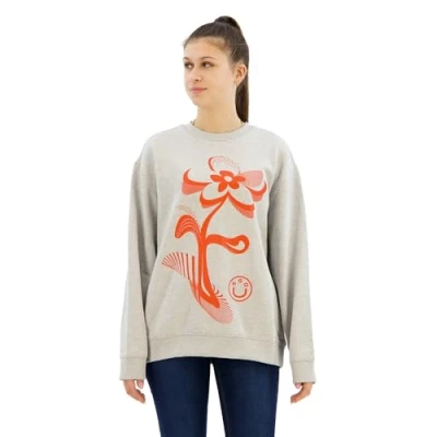 Image of HUGO Classic CREW Sweatshirt, Women&#039;s, Size: Medium, Open grey four