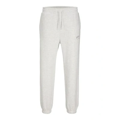 Image of JACK &amp; JONES Men&#039;s Jpstkane Jjcaleb Sweat Pants Imp Noos Joggers, White Melange, L