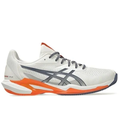 Image of Asics Solution Speed FF 3 Clay court tennis shoes, Men&#039;s, Size: 12, White/greyish purple shoes