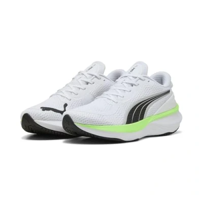 Image of Puma Scend PRO 2 Road running shoes, Men&#039;s, Size: 7.5, White/black/green glare Textile/synthetics