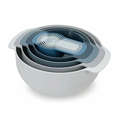Image of Joseph Mixing Bowl / Colander Sieve Measuring Spoon Nest Sky 9 Piece