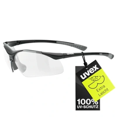 Image of uvex sportstyle 223 Sports Glasses for Men and Women Mirrored Pressure free Perfect Hold Black Grey/Clear One Size