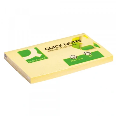Image of Q Connect Quick Notes Recycled 76x127mm Yellow (Pack of 12) KF05610