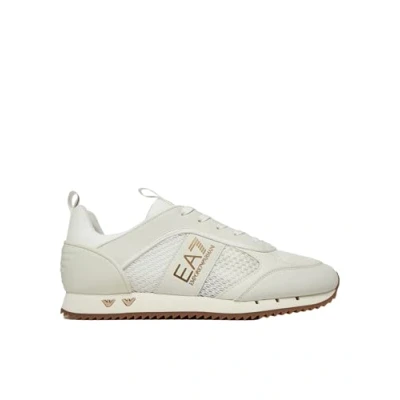 Image of EA7 Emporio Armani Trainers, Men&#039;s, Size: 8, Triple off white/gold Imitation leather/ textile
