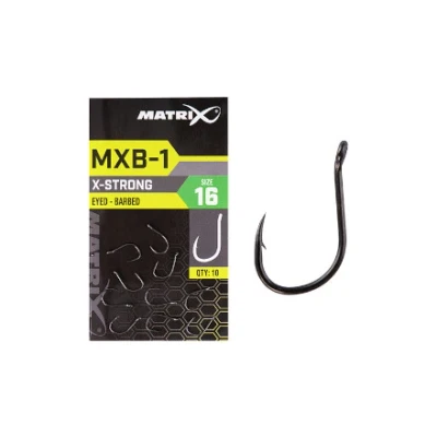 Image of Matrix MXB 1 Barbed Eyed Black Nickel (10pc) Size 18 Coarse hooks