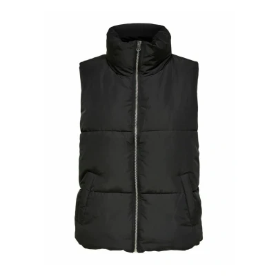 Image of JDY Women&#039;s Jdynewerica OTW Noos Short Waistcoat Vest, Black/Detail:SILVER ZIPPER, M