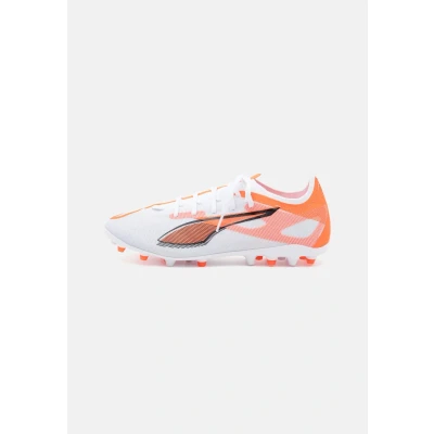 Image of Puma Ultra 5 Match MG Moulded stud football boots, Men&#039;s, Size: 6.5, White/black/glowing red Textile/synthetics