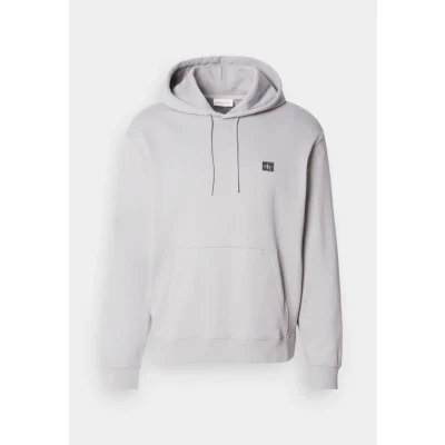 Image of Calvin Klein Jeans Badge Hoodie Sweatshirt, Men&#039;s, Size: XS, Formal gray