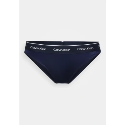 Image of Calvin Klein Women’s Bikini Bottoms with Logo Waistband, Blue (Dark Sapphire), M, Blue, M