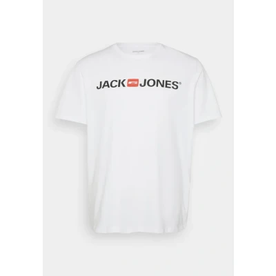 Image of Jack &amp; Jones CORP LOGO TEE CREW NECK Print Tshirt, Men&#039;s, Size: 5XL, White