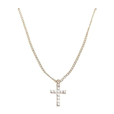 Image of Urban Classics Cross Necklace goldcoloured, Size: One Size, Gold coloured