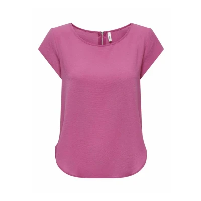 Image of ONLY Onlvic Solid NOOS Basic Tshirt, Women&#039;s, Size: 6, Raspberry rose