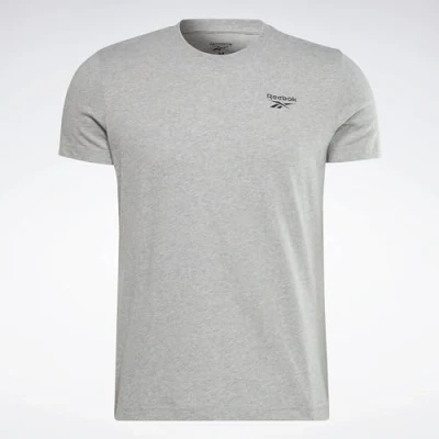 Image of Reebok LEFT Chest LOGO TEE Basic Tshirt, Men&#039;s, Size: XL, Medium grey heather