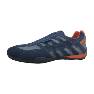 Image of Geox Snake Slipons, Men&#039;s, Size: 9, Navy Leather/synthetics