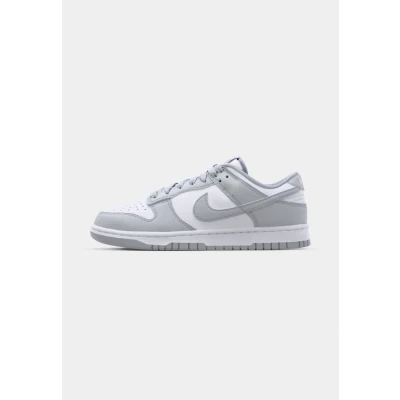 Image of Nike Sportswear DUNK Retro Unisex Trainers, Size: 5.5, White/light smoke grey/white Imitation leather/ textile