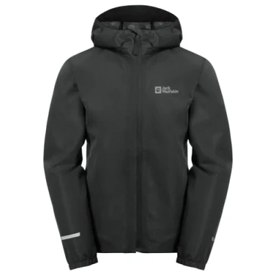 Image of Jack Wolfskin Flaze Waterproof jacket for kids, Size: 3 4y, Granite black