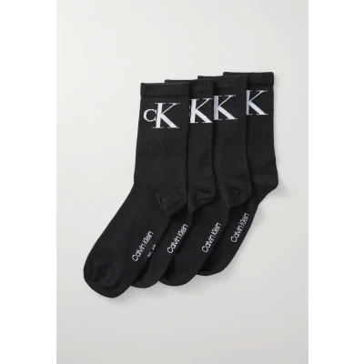 Image of Calvin Klein Women&#039;s Monogram Crew Socks (Pack of 4), black, 35 38