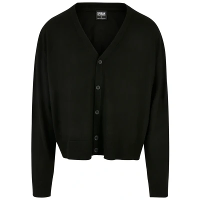Image of Urban Classics MIX BOXY Cardigan, Men&#039;s, Size: XL, Black