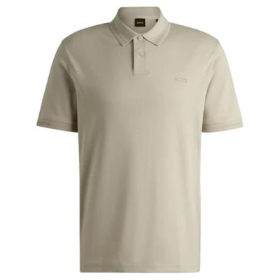 Image of BOSS Men&#039;s Pe_Interlock Polo Shirt, Light beige271., 3XL