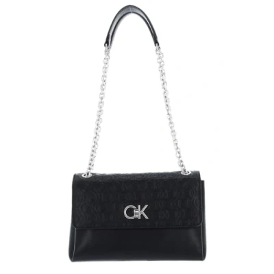 Image of Calvin Klein Re Lock EMB Convertible Crossbody CK Black, elegant