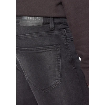 Image of Only &amp; Sons Onsloom Black Washed Slim fit jeans, Men&#039;s, Size: 34x36, denim