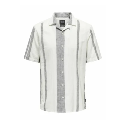 Image of Only &amp; Sons Scaiden Striperesort NOOS Shirt, Men&#039;s, Size: XS, Cloud dancer