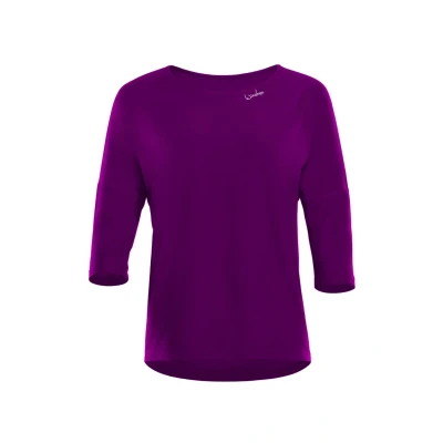 Image of Winshape Light AND SOFT Cropped Long sleeved top, Women&#039;s, Size: XS, Dark plum