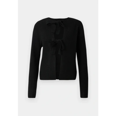 Image of Pieces Pcsilly Reversible TIE Cardigan, Women&#039;s, Size: Medium, Black