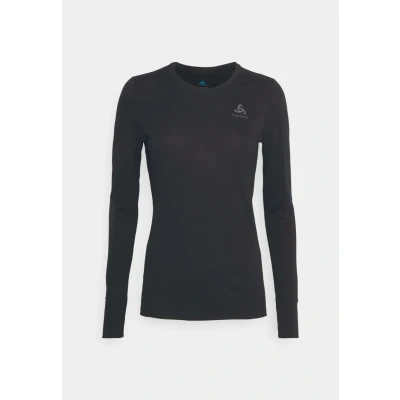 Image of ODLO BL TOP CREW NECK Merino 200 Undershirt, Women&#039;s, Size: 12 14, Black