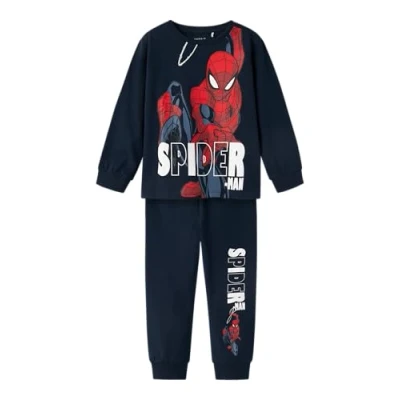 Image of Name it Nmmalfred Spider Pyjama set for kids, Size: 1.5 2y, Dark sapphire