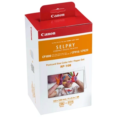 Image of Canon SELPHY RP 108 Ink + Paper Multipack Genuine Printer Cartridges 2 Pack (2 x Cartridges) &amp; Sheets (100 148mm)