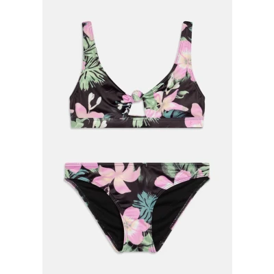 Image of Roxy Shadow Floral Bralette Bikini Anthracite for kids, Size: 10y,