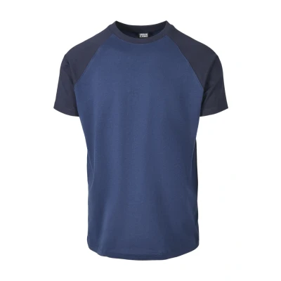 Image of Urban Classics Raglan Contrast Print Tshirt, Men&#039;s, Size: 4XL, Darkblue