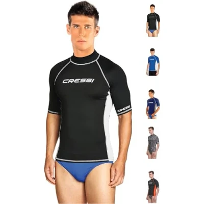 Image of Cressi Rash Guard Man Short/SL Men&#039;s Short Sleeves Made of Elastic UV Protection (UPF) 50+