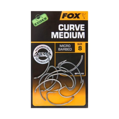 Image of Fox Edges Curve Shank Medium 8 micro barbed Carp hooks