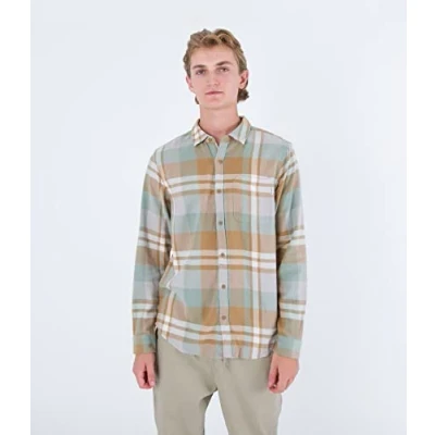 Image of Hurley Men&#039;s Portland Organic Flannel Ls Shirt