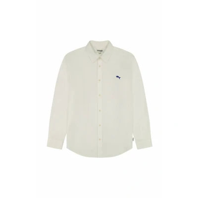 Image of Wrangler LS Shirt Shirt, Men&#039;s, Size: Small, White oxford