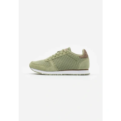Image of Woden YDUN Trainers, Women&#039;s, Size: 3.5, Dusty olive Leather and textile
