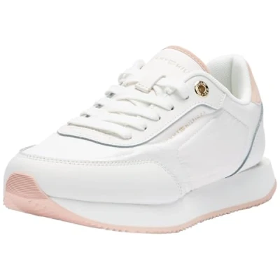 Image of Tommy Hilfiger Essential Runner Trainers, Women&#039;s, Size: 4, Pink bloom Leather/synthetics