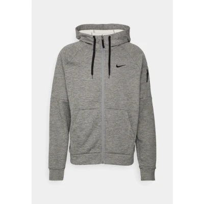 Image of Nike Performance Zipup sweatshirt, Men&#039;s, Size: Small, Dark grey heather/particle grey/black