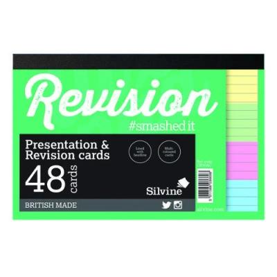 Image of Luxpad A6 Gluebound Revision &amp; Presentation Cards Assorted Colours. 48 Lined Per Pad (6x4&quot;)