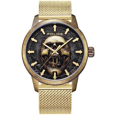 Image of Police Men&#039;s Analog Quartz Watch with Stainless Steel Strap PEWJG0005504, Gold Grey, bracelet