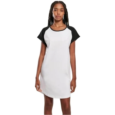 Image of Urban Classics Raglan TEE Jersey dress, Women&#039;s, Size: XL, White black